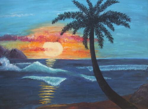 Abend in der Karibik 70 x 50